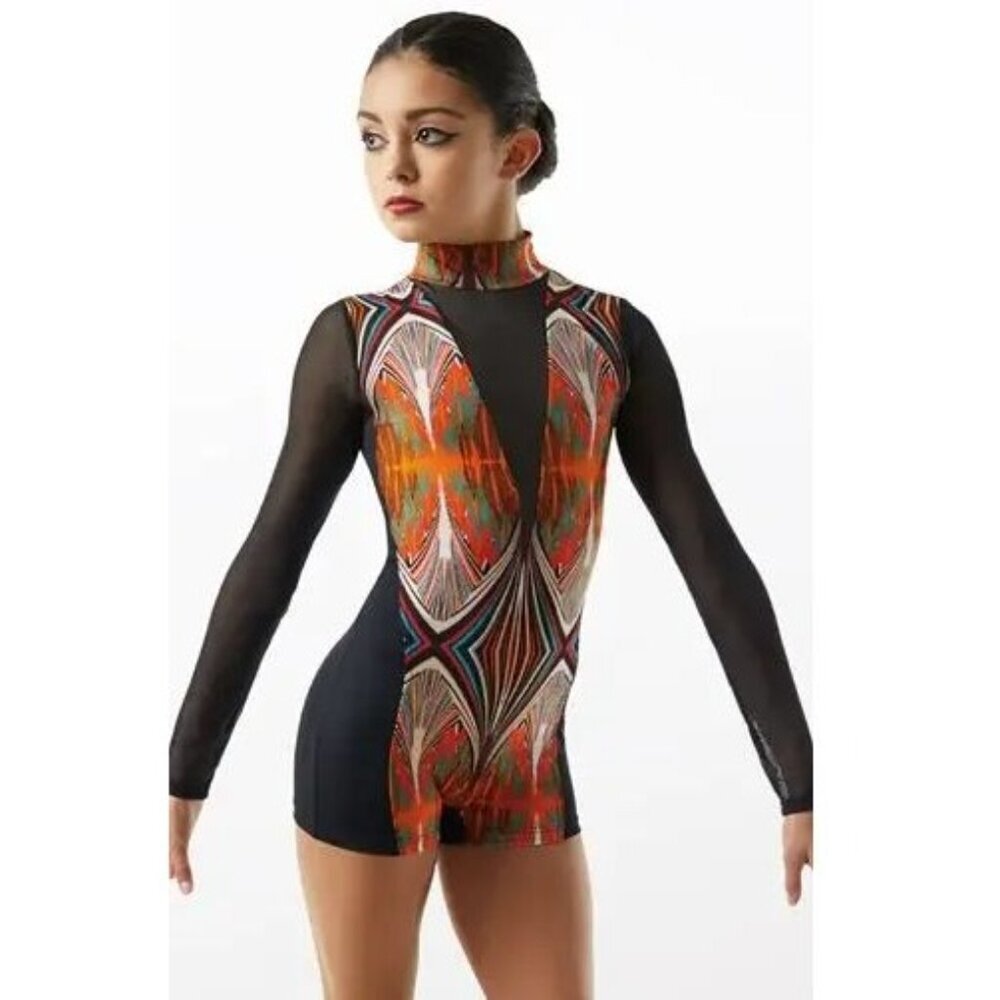 Weissman Showtime Moon Trance 11426 Geometric Dance Costume SZ LC
